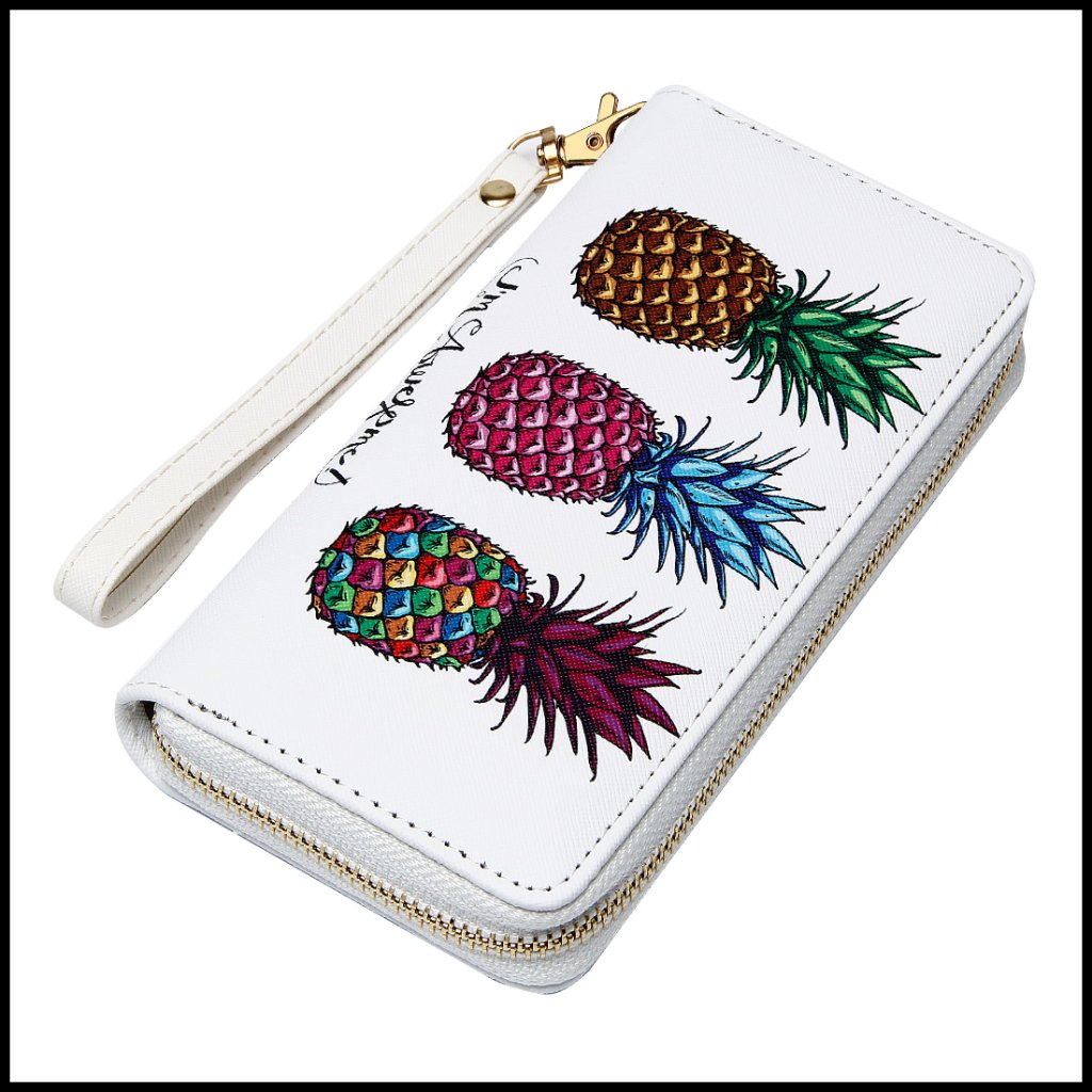 Large Rfid Blocking Wristlet Wallet Classic Zip Around Clutch With Phone Holder